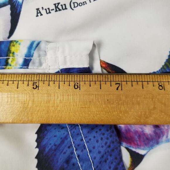 MKS Unlimited Swim Shorts Mens 38 Fish Print Board Trunks Lined Pockets Beach - Picture 14 of 16